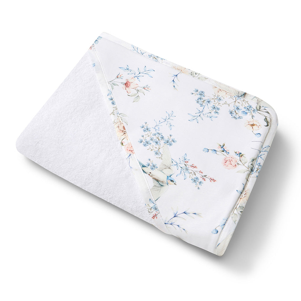 Snuggle Hunny Sweet Swallows Organic Hooded Baby Towel