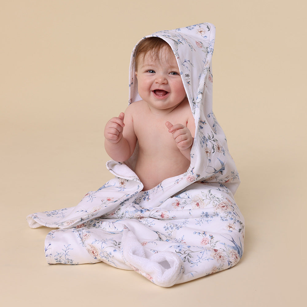 Sweet Swallows Hooded Towel