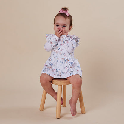 Snuggle Hunny Sweet Swallows Long Sleeve Organic Dress - detail