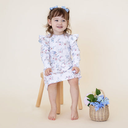 Snuggle Hunny Sweet Swallows Long Sleeve Organic Dress - lifestyle