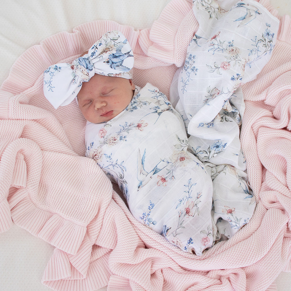 Snuggle Hunny Sweet Swallows Organic Muslin Wrap