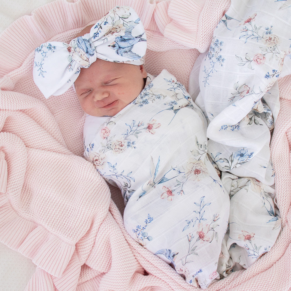Sweet Swallows Muslin Wrap