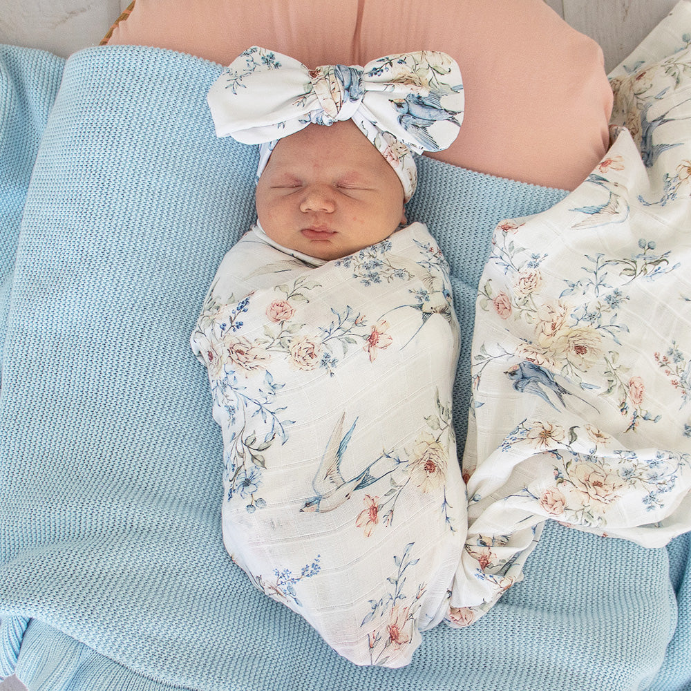 Snuggle Hunny Sweet Swallows Organic Muslin Wrap