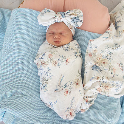 Snuggle Hunny Sweet Swallows Organic Muslin Wrap