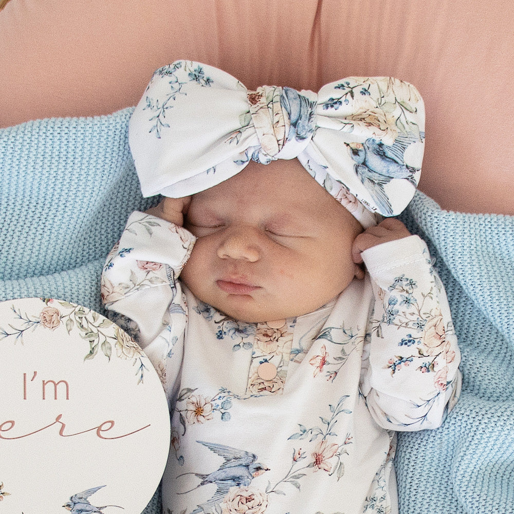 Snuggle Hunny Sweet Swallows Organic Oversized Bow