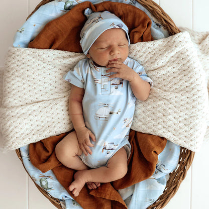 Snuggle Hunny - Taking Flight Short Sleeve Organic Bodysuit