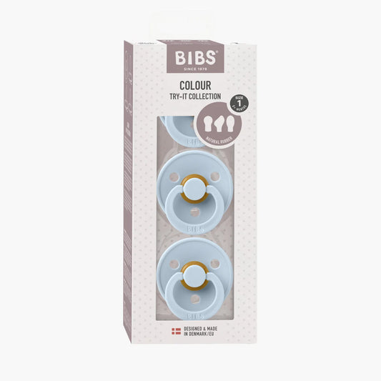 BIBS - Try-it 3pk Dummies - Baby Blue
