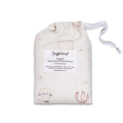 Up & Away Bassinet Sheet flatlay