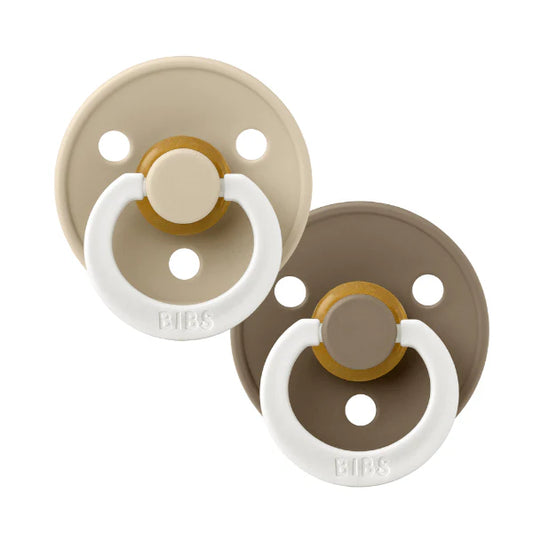 BIBS - Round Glow Dummies - Vanilla/Dark Oak