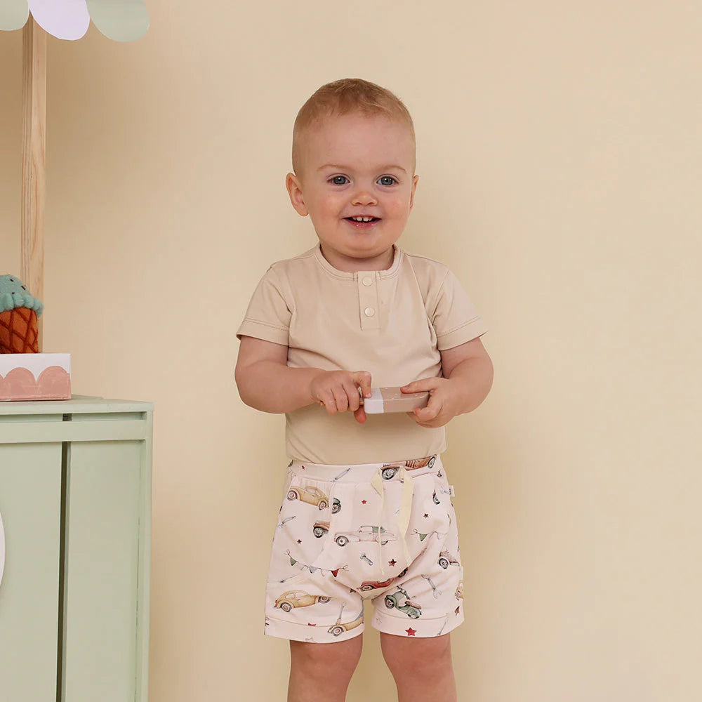 Snuggle Hunny -  Vintage Cars Organic Shorts