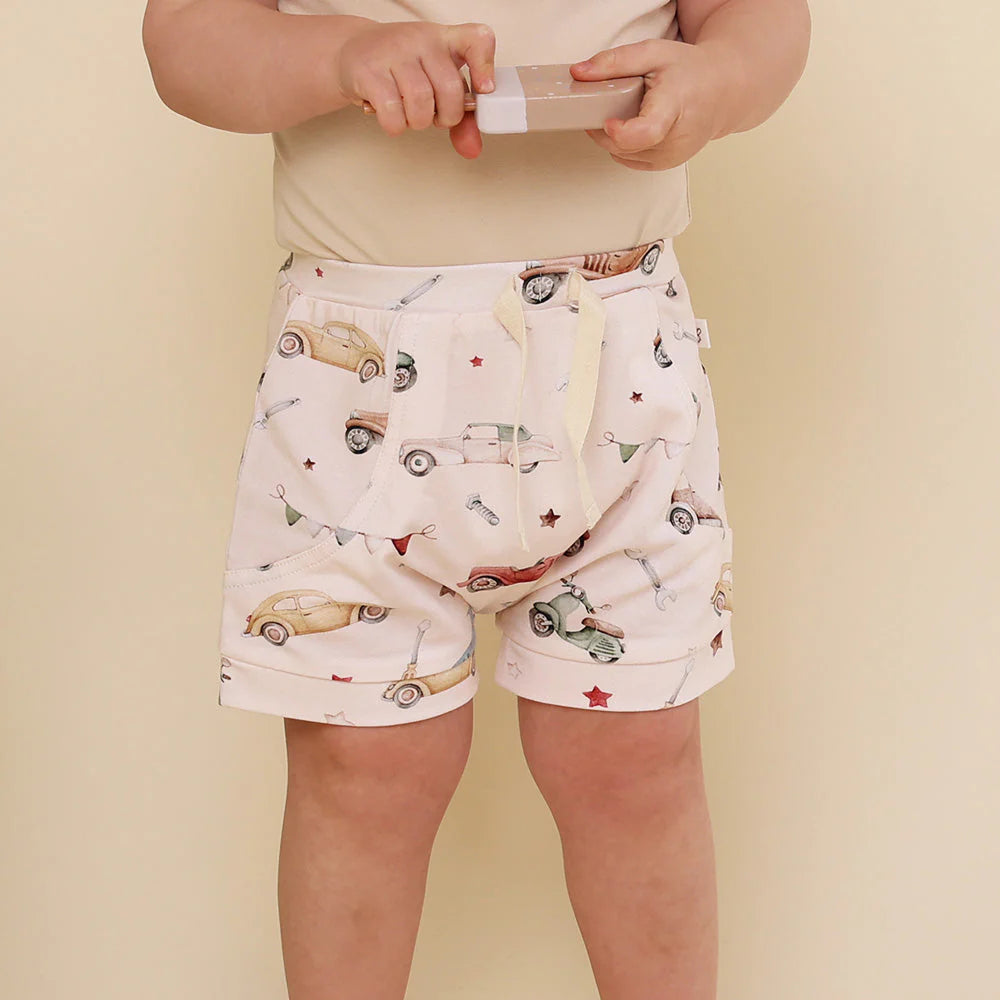 Snuggle Hunny -  Vintage Cars Organic Shorts