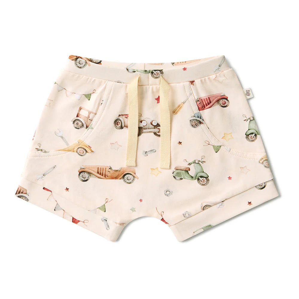 Snuggle Hunny -  Vintage Cars Organic Shorts