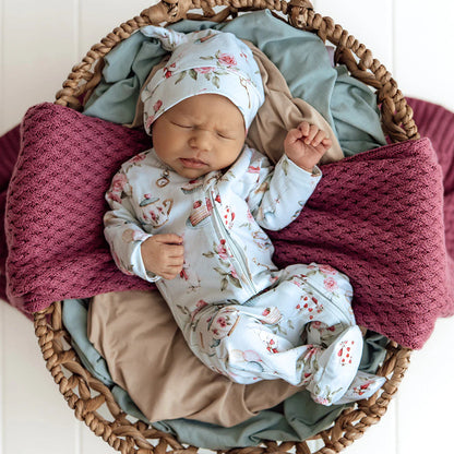 Snuggle Hunny - White Rabbit Organic Snuggle Sleepsuit Zip Footie