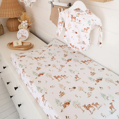 Snuggle Hunny - Woodland Tales Organic Bassinet Sheet / Change Pad Cover