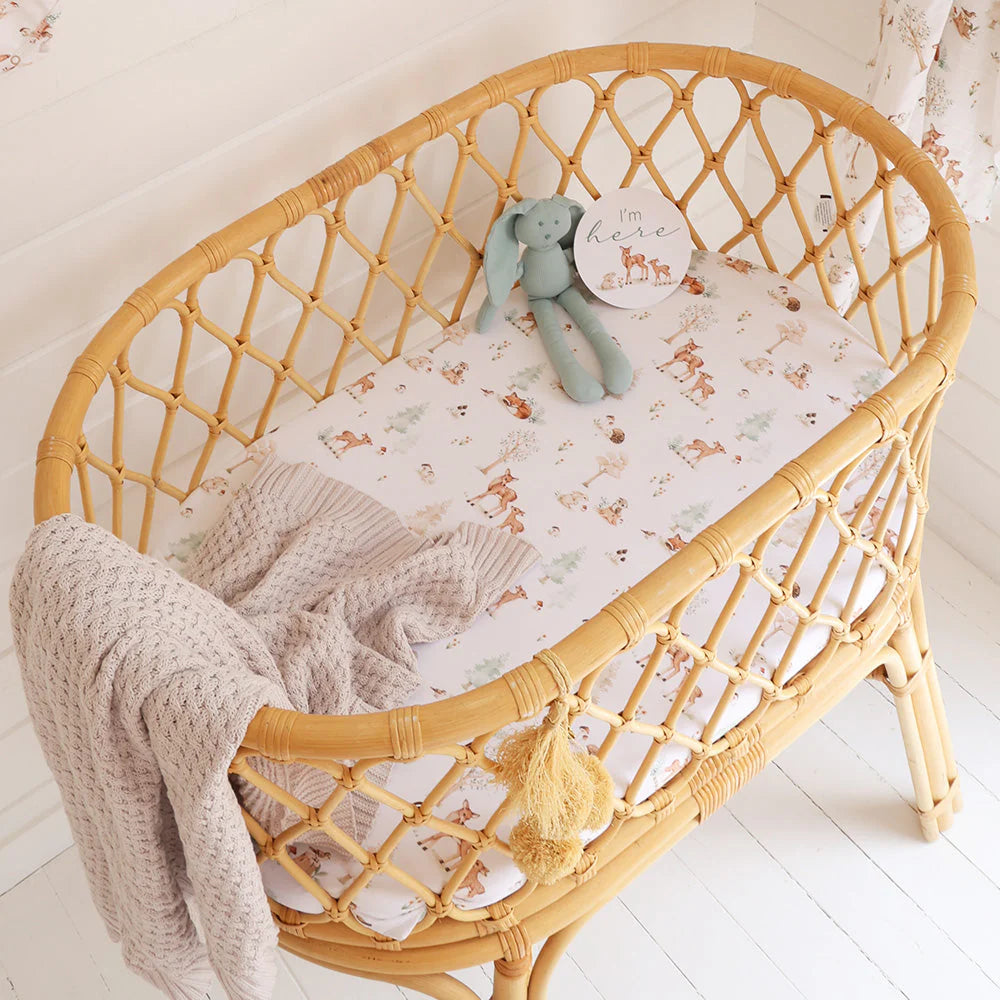 Snuggle Hunny - Woodland Tales Organic Bassinet Sheet / Change Pad Cover