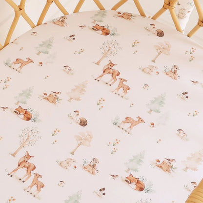 Snuggle Hunny - Woodland Tales Organic Bassinet Sheet / Change Pad Cover