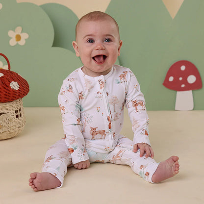 Snuggle Hunny - Woodland Tales Organic Snugglesuit Convertible Romper