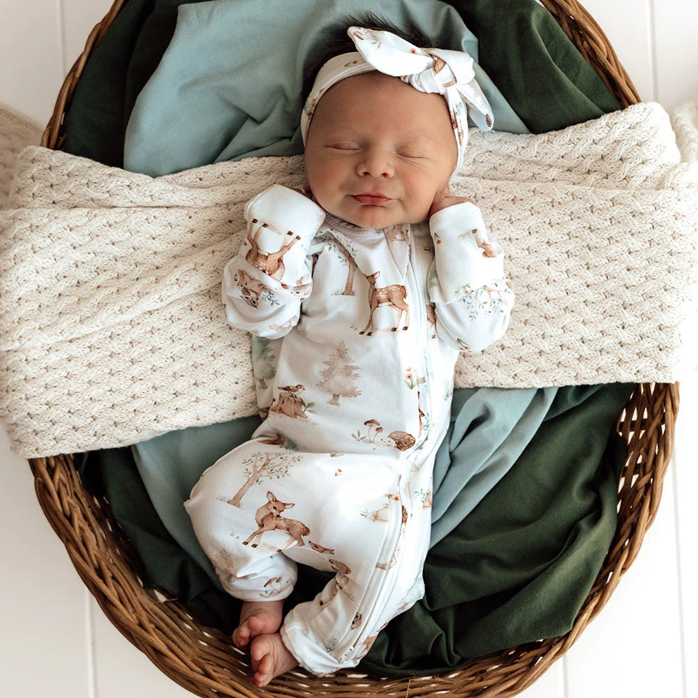 Snuggle Hunny - Woodland Tales Organic Snugglesuit Convertible Romper