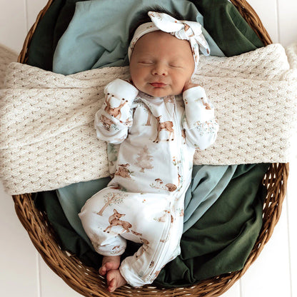 Snuggle Hunny - Woodland Tales Organic Snugglesuit Convertible Romper