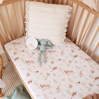 Snuggle Hunny - Woodland Tales Organic Fitted Cot Sheet