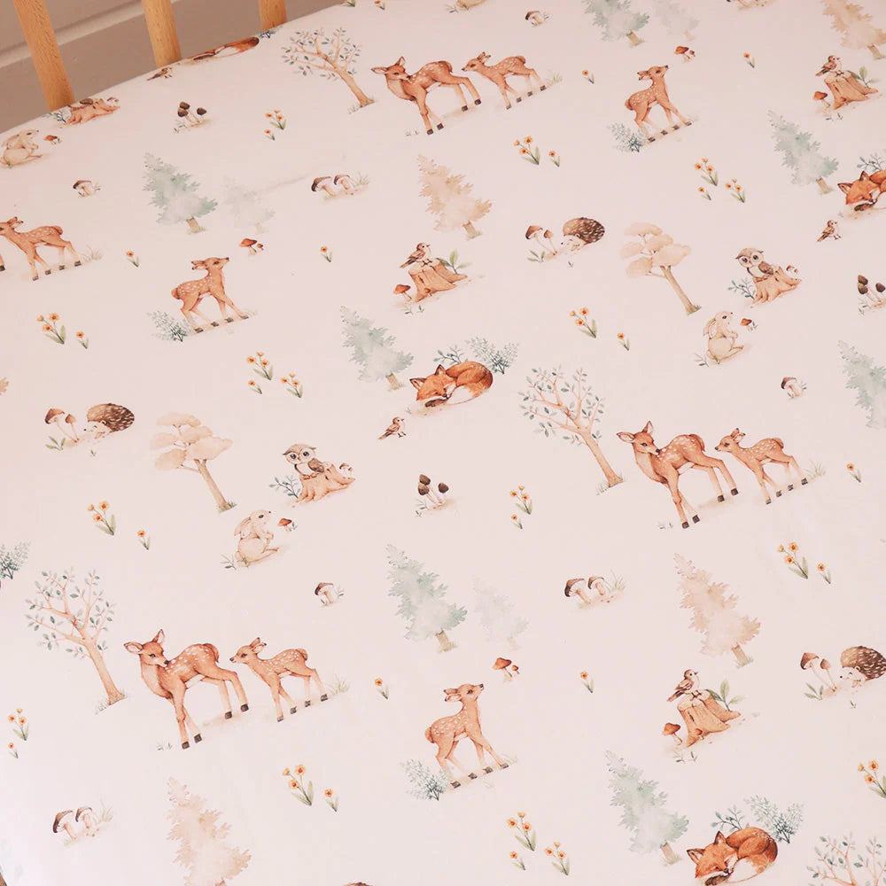 Snuggle Hunny - Woodland Tales Organic Fitted Cot Sheet