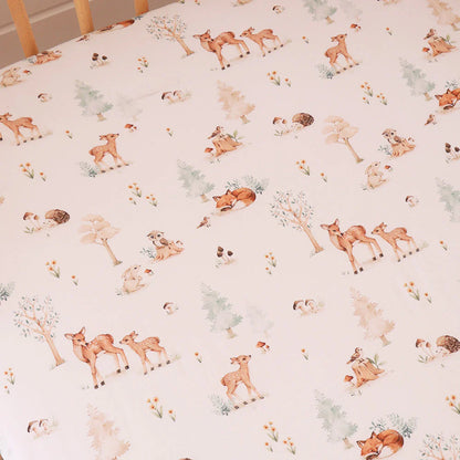 Snuggle Hunny - Woodland Tales Organic Fitted Cot Sheet